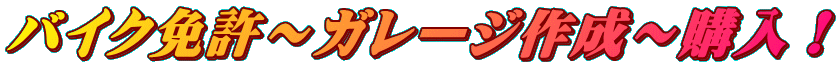 バイク免許〜ガレージ作成〜購入!